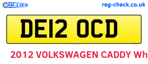 DE12OCD are the vehicle registration plates.