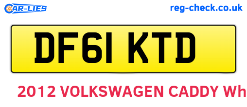 DF61KTD are the vehicle registration plates.