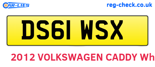 DS61WSX are the vehicle registration plates.