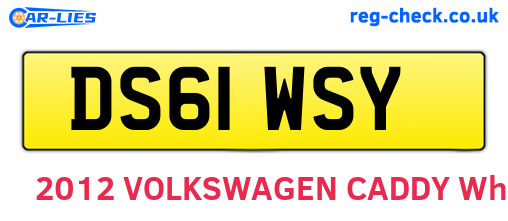 DS61WSY are the vehicle registration plates.
