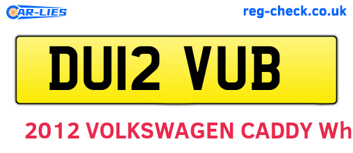 DU12VUB are the vehicle registration plates.