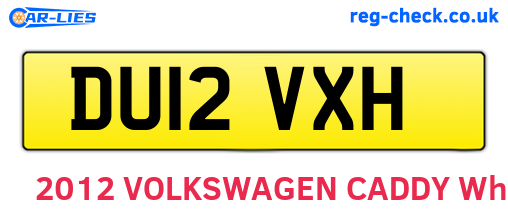 DU12VXH are the vehicle registration plates.