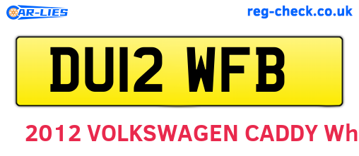 DU12WFB are the vehicle registration plates.
