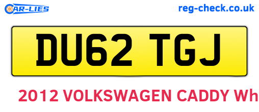 DU62TGJ are the vehicle registration plates.