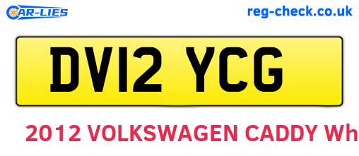 DV12YCG are the vehicle registration plates.
