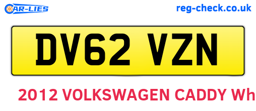 DV62VZN are the vehicle registration plates.