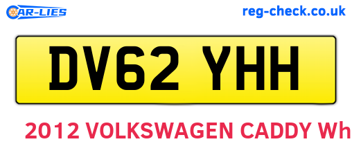 DV62YHH are the vehicle registration plates.