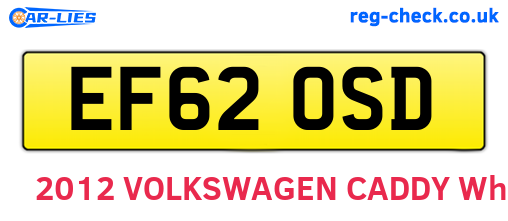 EF62OSD are the vehicle registration plates.