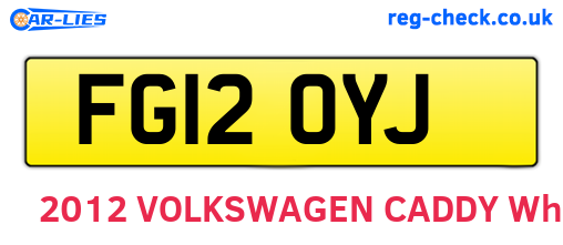 FG12OYJ are the vehicle registration plates.