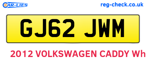 GJ62JWM are the vehicle registration plates.