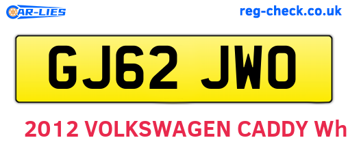 GJ62JWO are the vehicle registration plates.