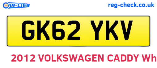 GK62YKV are the vehicle registration plates.