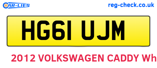 HG61UJM are the vehicle registration plates.