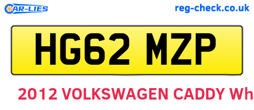 HG62MZP are the vehicle registration plates.