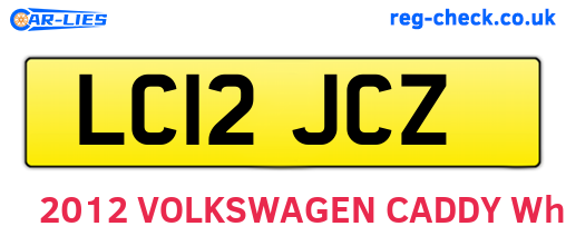 LC12JCZ are the vehicle registration plates.