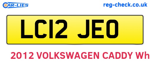 LC12JEO are the vehicle registration plates.