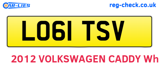 LO61TSV are the vehicle registration plates.