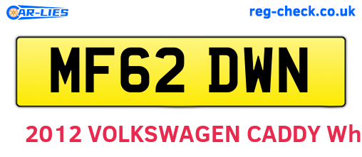 MF62DWN are the vehicle registration plates.