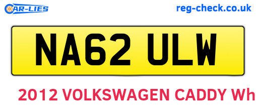 NA62ULW are the vehicle registration plates.