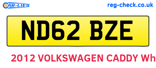 ND62BZE are the vehicle registration plates.
