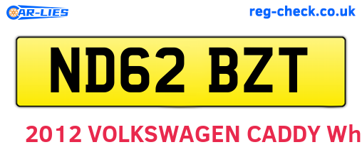 ND62BZT are the vehicle registration plates.
