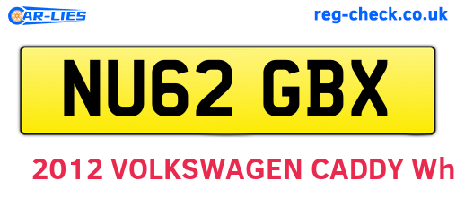 NU62GBX are the vehicle registration plates.