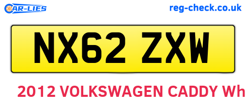 NX62ZXW are the vehicle registration plates.