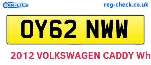 OY62NWW are the vehicle registration plates.
