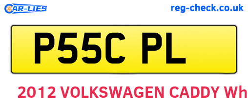 P55CPL are the vehicle registration plates.