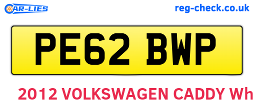 PE62BWP are the vehicle registration plates.