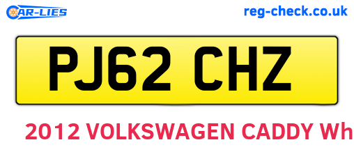 PJ62CHZ are the vehicle registration plates.