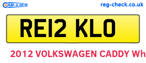 RE12KLO are the vehicle registration plates.
