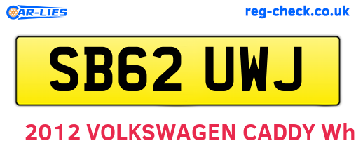 SB62UWJ are the vehicle registration plates.
