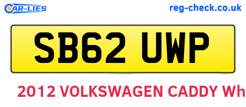 SB62UWP are the vehicle registration plates.
