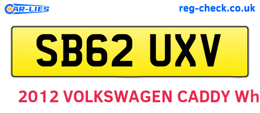 SB62UXV are the vehicle registration plates.