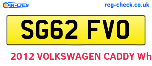 SG62FVO are the vehicle registration plates.