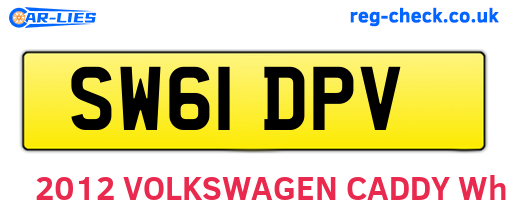 SW61DPV are the vehicle registration plates.