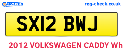 SX12BWJ are the vehicle registration plates.