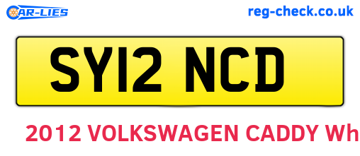 SY12NCD are the vehicle registration plates.