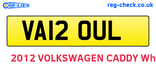 VA12OUL are the vehicle registration plates.