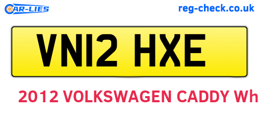VN12HXE are the vehicle registration plates.