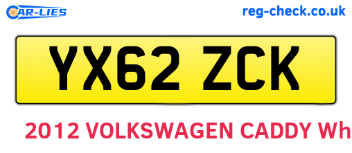 YX62ZCK are the vehicle registration plates.