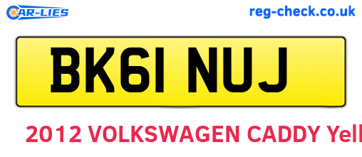 BK61NUJ are the vehicle registration plates.
