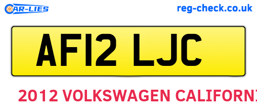 AF12LJC are the vehicle registration plates.