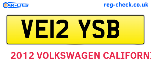 VE12YSB are the vehicle registration plates.