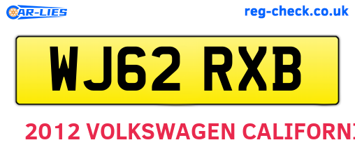 WJ62RXB are the vehicle registration plates.