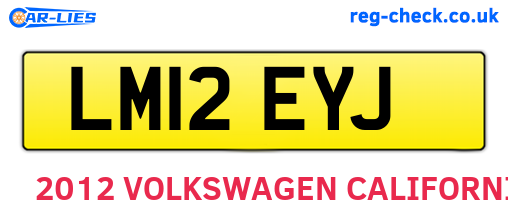 LM12EYJ are the vehicle registration plates.