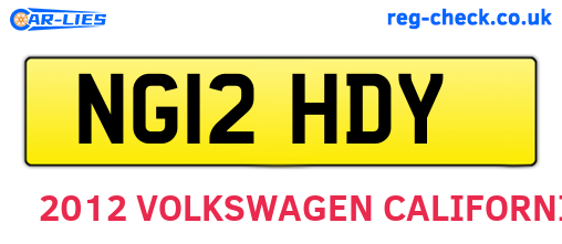 NG12HDY are the vehicle registration plates.