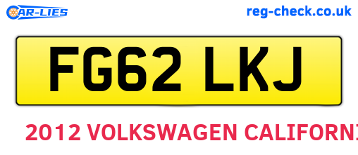 FG62LKJ are the vehicle registration plates.