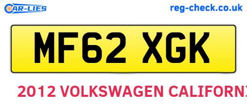 MF62XGK are the vehicle registration plates.